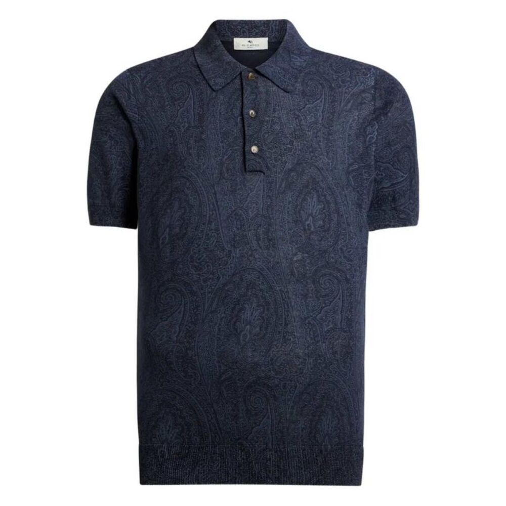Etro Men Paisley Floral Print Polo Shirt